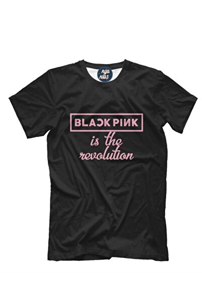 RYO FASHİON BLACK PINK GROUP Printed Short Sleeve Unisex BLACK Kids T-Shirt