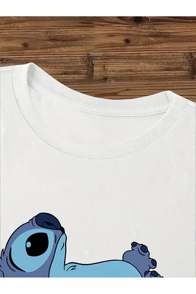AEMİ Unisex Stich Printed Oversize Crew Neck T-Shirt