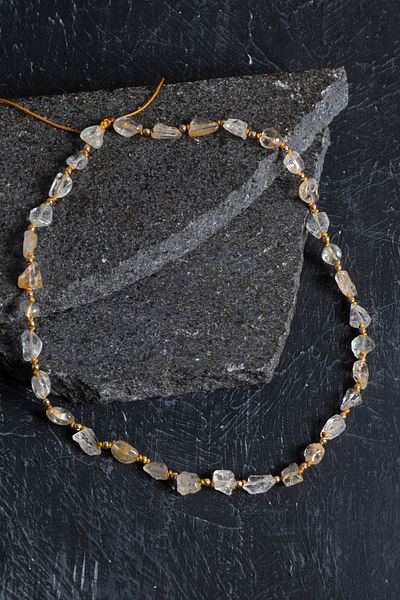 OSMANLI DOĞAL TAŞ Certified Citrine Natural Natural Stone Macrame Set