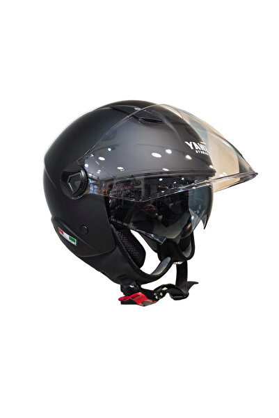 Sway SW-765 MAT SİYAH AÇIK KASK (GÜNEŞ VİZÖRLÜ)