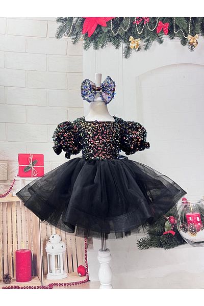 Nissa Black Stone Girl's Evening Dress