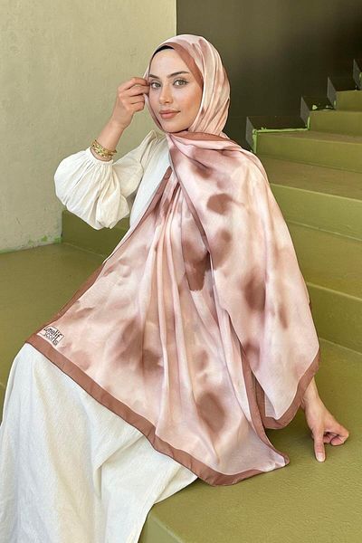 lamelif Batik Pattern Soft Shawl Milk Coffee