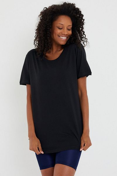 COOL TARZ Black 5 Pack Regular/Normal Cut Dirty Collar Short Sleeve Women's T-Shirt