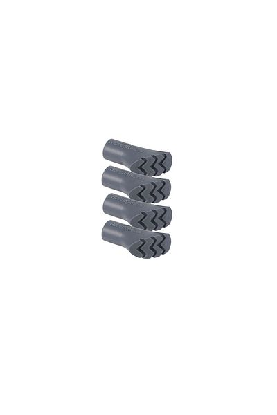 Adventuridge Set of 4 rubber pads for asphalt trekking poles, 38 mm, gray