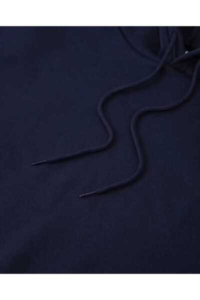 caddekombin Φούτερ με στάμπα ηλίανθου με κουκούλα, τσέπες και επένδυση από μαλλί σε μπλε ναυτικό