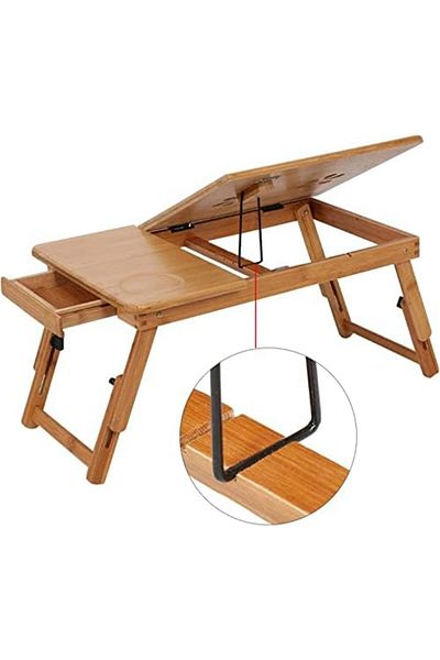 genric FFD Multipurpose Laptop Portable Wooden E-Table Bamboo Foldable Adjustable Reading Table Wood