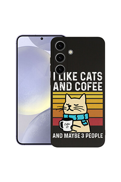 bestcase Husă premium din silicon pentru Samsung Galaxy S25, Pisici și cafea,...