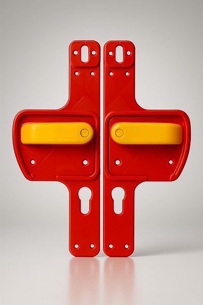 Life 360 Barrier Door Handle |   Red-Yellow Colored |   Child Safe |   Suitable for Schools and Training Areas