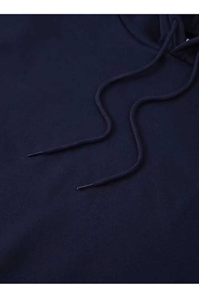 caddekombin Φούτερ με κουκούλα με στάμπα Heartbeat Cycling, βαμβακερό μπλε ναυτικό με τσέπες