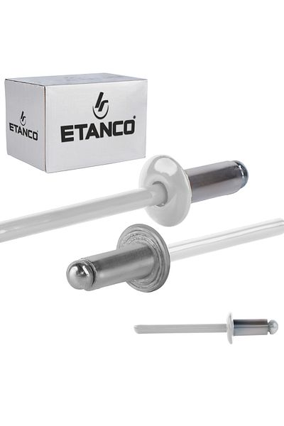 Etanco Nity otwarte aluminiowe 4,8x10mm RAL 9010
