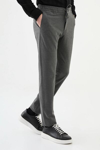 Mcr Striped Super Slim Fit Elastic Waist Drawstring Men's Trousers 38287