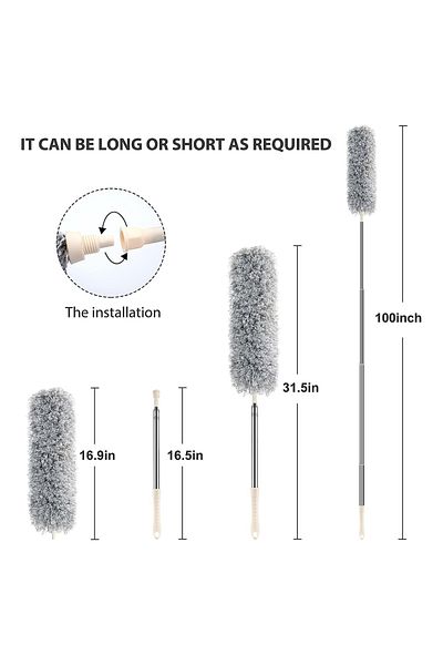 Türkiye Telescopic Pole Extendable Microfiber Feather Ceiling Rod Fan Dust duster for Home Cleaning