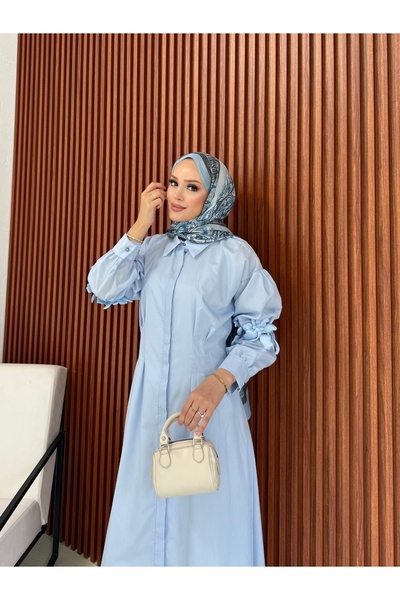 Melike Tatar Φόρεμα ποπλίνα με λεπτομέρεια λουλουδιών 32-2377