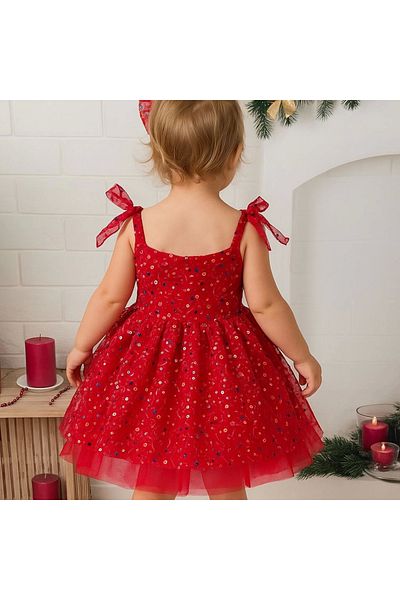 Nissa Red Stone Embroidery Girl's Dress Evening Dress