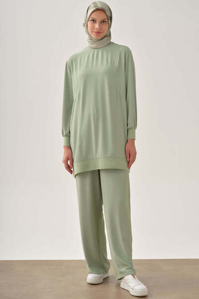 Tuğba Beli Lastikli Cepli Pantolon - Mint