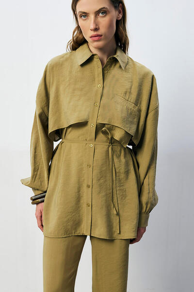 Touché Privé طقم بنطلون قميص فيسكوز مع جيوب