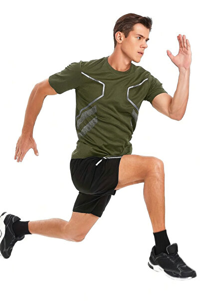 GENIUS STORE Tricou sport pentru bărbați Antrenament Gym Poliester Tricou sport pentru bărbați TRICOU CU DUNGĂ