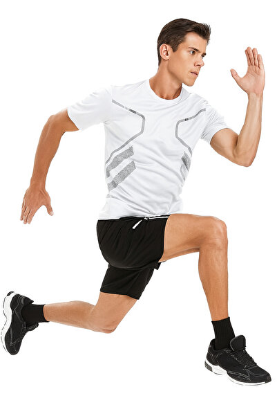 GENIUS STORE Ανδρικό αθλητικό μπλουζάκι προπόνησης γυμναστικής πολυεστέρας Ανδρικό αθλητικό μπλουζάκι STRIPED-TSHIRT