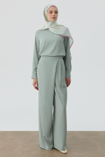 Tuğba Anvelop Pileli Pantolon - Mint