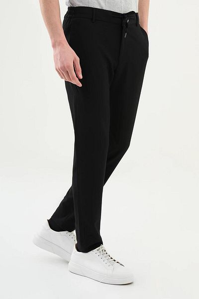 Mcr Seersucker Super Slim Fit Elastic Waist Drawstring Men's Trousers 38301