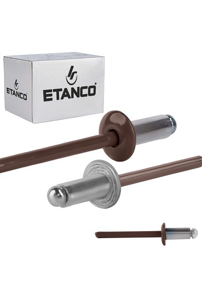 Etanco Nity otwarte aluminiowe 4,8x10mm RAL 8017