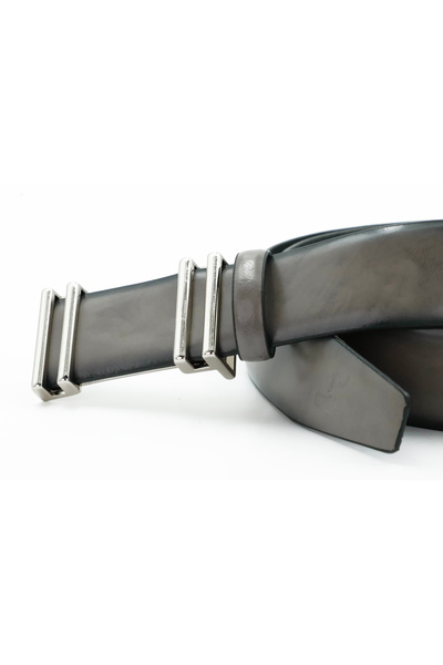 Tuna Nappa Genuine Leather 3.50 cm Pin Buckle Classic Men's Belt - Kmr101