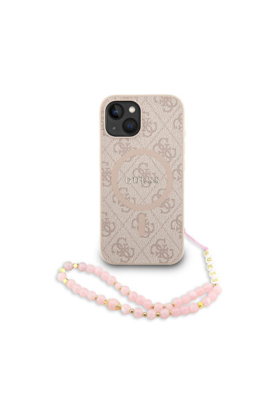 Guess iPhone 14 Uyumlu Kılıf Lisanslı M-safe Uyumlu Bilek Askı İpli Yazı Logo...