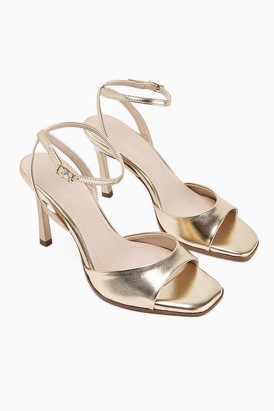 Limoya Nova Gold Ankle Buckle Thin Heeled Women's Shoes