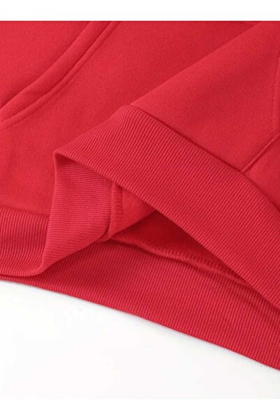 caddekombin Βαμβακερό κόκκινο φούτερ με κουκούλα Replay με τσέπη