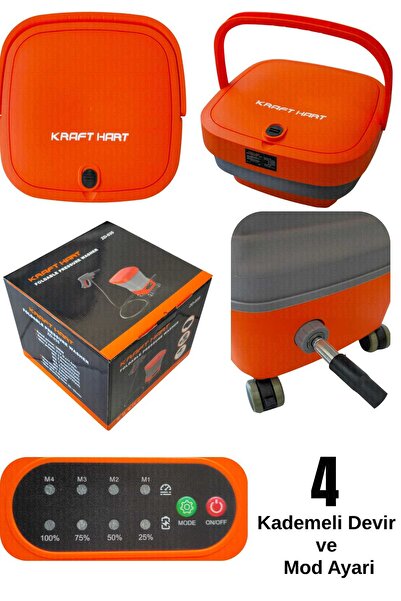 KRAFT HART 21v 4ah Kömürsüz Çift Akülü Katlanabilir Basınçlı Yıkama Makinesi 50 Bar Basınç Oto Araba Bahçe