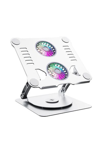 Adsinio Laptop Cooler, Adsinio, 360° Rotating, Foldable,Adjustable Height, Variable Angle, 2 Fans, Gray