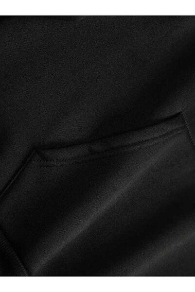 caddekombin Blauer Usa Printed Hooded Pocket Cotton Black Sweatshirt