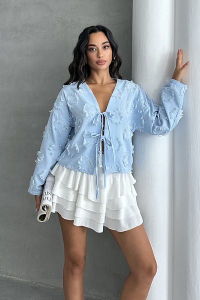 MD trend Kimono de damă cu ciucuri