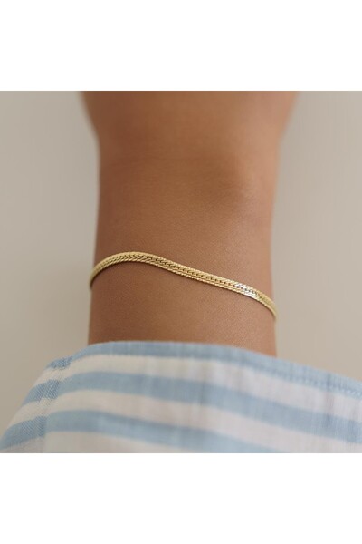 ALTINTAŞ KUYUMCULUK İnce Hasır Yılan Altın Bileklik