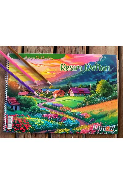 LİMON DEFTER Caiet de lămâie Copertă din carton spiralat 25 de coli Dimensiune medie (25x35) Caiet de imagini