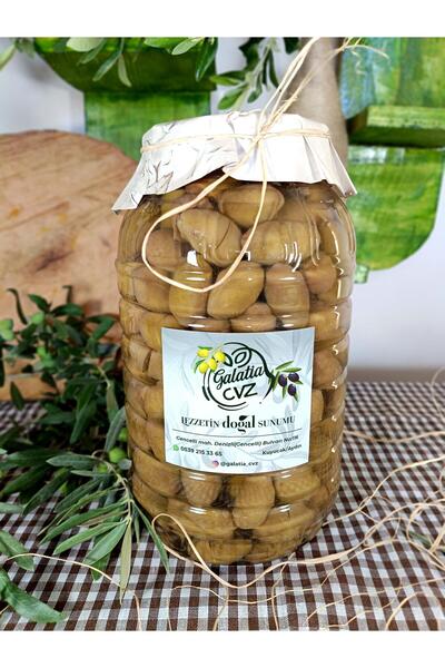 Aydın Yöresi Kalamata Cinsi Sofralık Tatlandırılmış Kırma Yeşil Zeytin 2 Kg (120-140) Kalibre