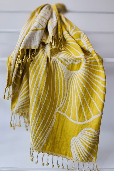 Sevim Mustard Muslin Peshtemal - 100% βαμβακερή πετσέτα παραλίας - Μαλακή και απορροφητική - 90x170 cm