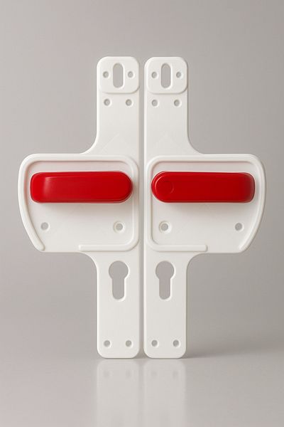 Life 360 Barrier Door Handle |   White-Red Color |   Child Safe |   Suitable for Schools and Training Areas