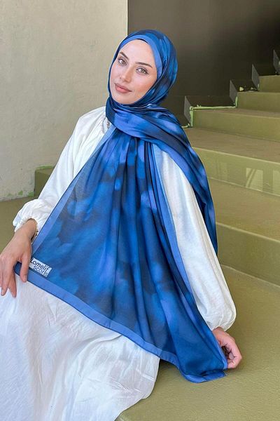lamelif Model Tie Dye Soft Wrap Indigo