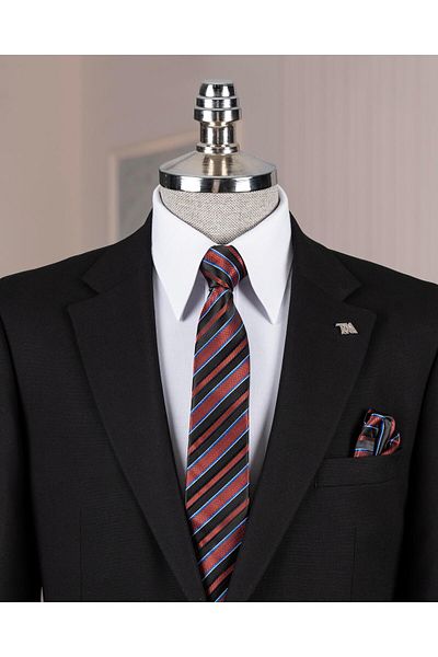 TerziAdemAltun Italian Style Slim Fit 4 Drop Jacket Pants Suit Black T14330