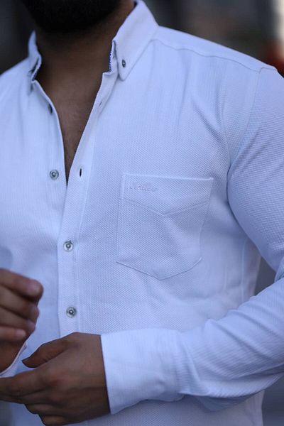 Klothy Men's Single Pocket Winter Shirt 493
