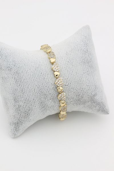 XUPING JEWELRY Style Pearl/Xuping Jewelry Heart Zircon Stone Bracelet