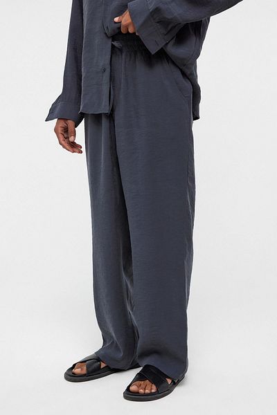 VAMOSCLO Baggy fit modal fabric trousers anthracite