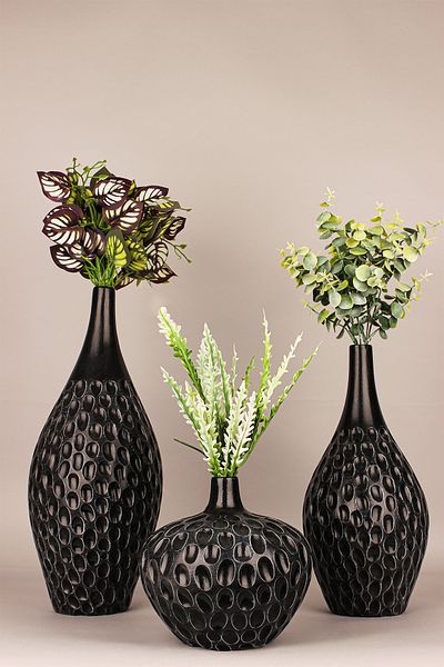 Hmydesign Lucerno Handmade Decorative Ceramic 3-Piece Vase