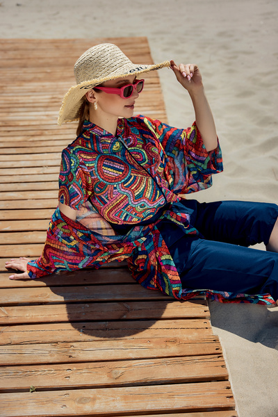 Remsa Mayo Remsa Single Kaftan Kimono Pareo on Hijab Swimsuit Navy Blue01 Rp029 Tuna