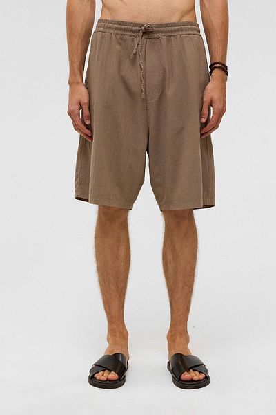 VAMOSCLO Oversize Linen Shorts Brown