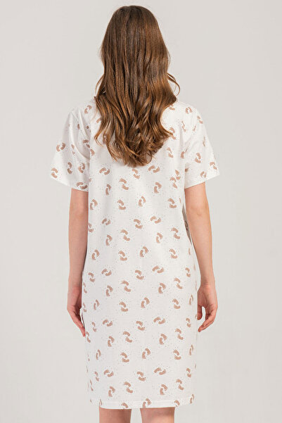 VİENETTA Cotton Women's Short Sleeve Maternity Nightgown, 408327