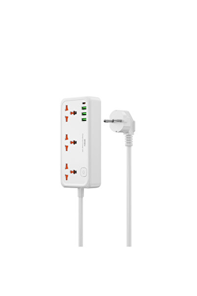 WIWU Wi-S005 GaN Tech Teknolojili Çoklu Priz Power Strip 30W Beyaz