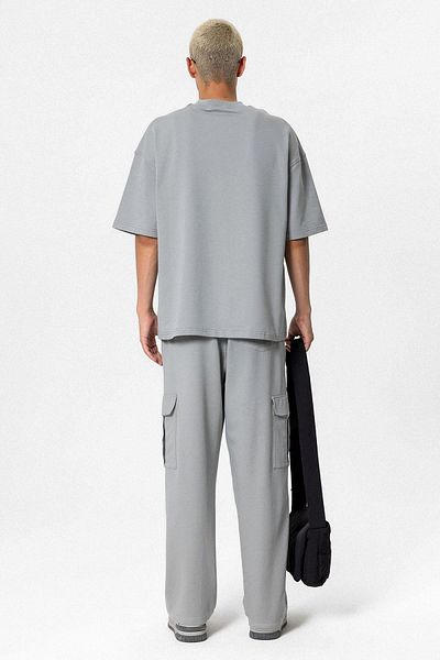 VAMOSCLO Pocket Detailed Oversize Tracksuit Set Gray