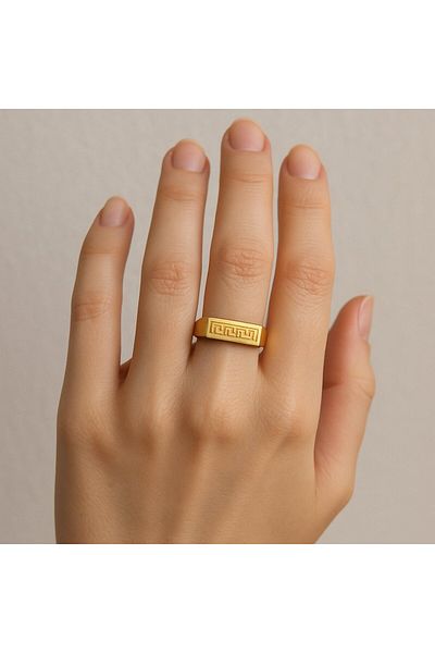 BY YASİN TOPÇU Maze Path Steel Ring(19)
